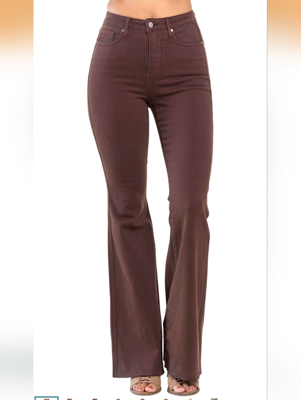 Judy Blue Brown High-Rise Flare Jeans Size 32